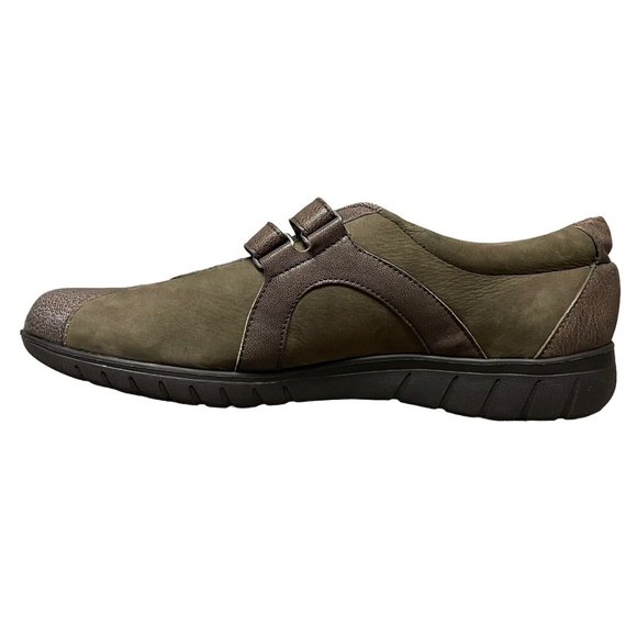 Munro American Brown Leather Split Toe Hook Loop Monk Strap Loafers Womens 8 N - Picture 2 of 10